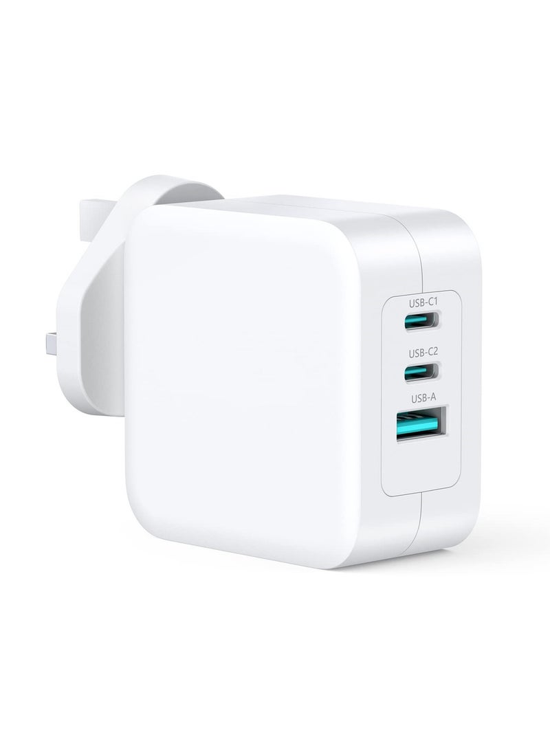 100W USB 3-port جيم شاحن سريع غان محول الطاقة ، متوافق مع ماك بوك برو 16 / 15 / 14 / 13 بوصة كمبيوتر محمول / غالاكسي S23 الترا / اي فون 15 / 14 الهاتف الذكي S22 ( بدون كابل ) - Image 1