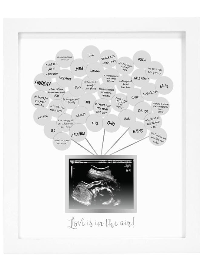 pearhead Baby Shower Signature Guest Book & Sonogram Keepsake Photo Frame, Unique Guest Book, White, Sticker Guestbook Frame - Image 1