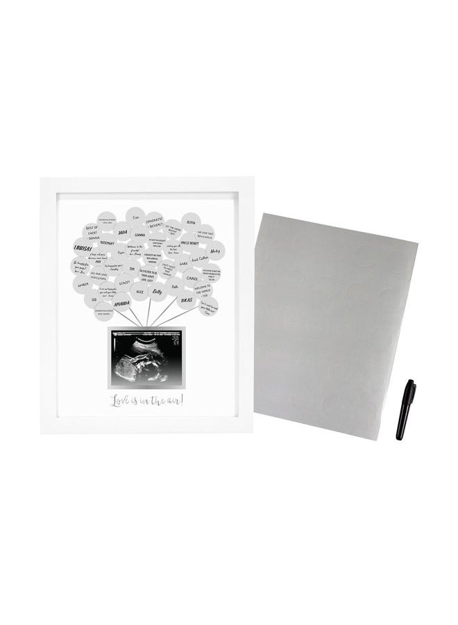 pearhead Baby Shower Signature Guest Book & Sonogram Keepsake Photo Frame, Unique Guest Book, White, Sticker Guestbook Frame - Image 2