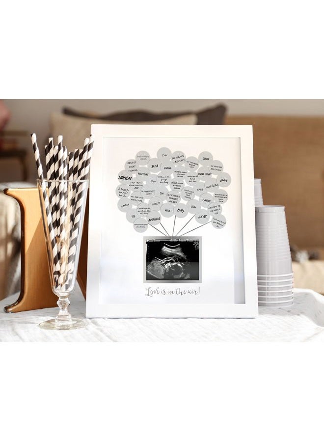 pearhead Baby Shower Signature Guest Book & Sonogram Keepsake Photo Frame, Unique Guest Book, White, Sticker Guestbook Frame - Image 4