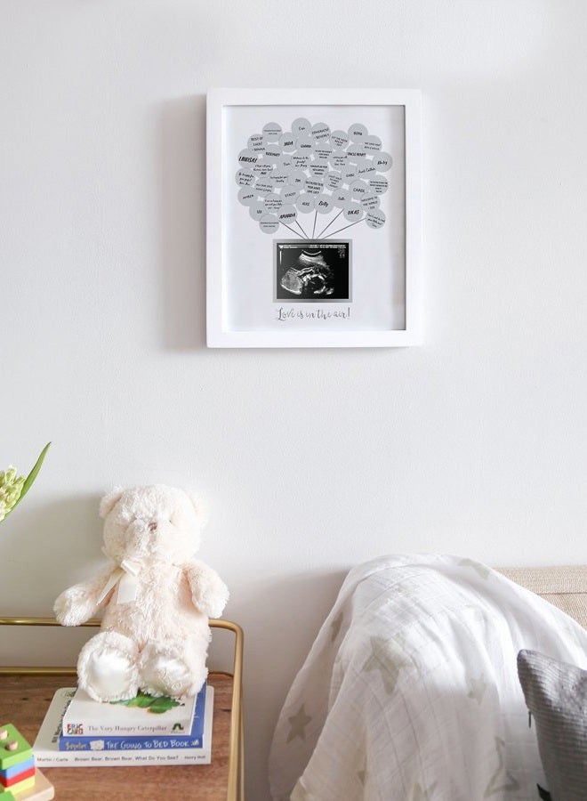 pearhead Baby Shower Signature Guest Book & Sonogram Keepsake Photo Frame, Unique Guest Book, White, Sticker Guestbook Frame - Image 3
