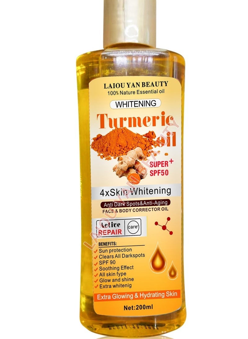 Whitening Labs skin whitening 100% nature essential oil whitening turmeric oil super+ spf 50 200ml - Image 2