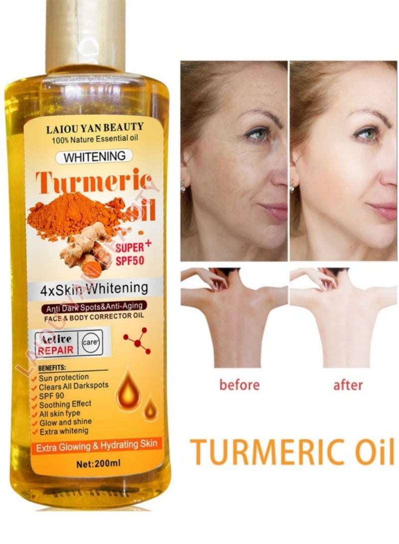 Whitening Labs skin whitening 100% nature essential oil whitening turmeric oil super+ spf 50 200ml - Image 1