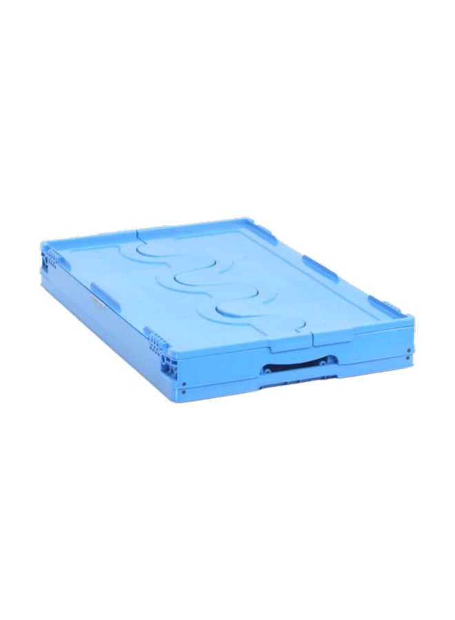 Ethic Solutions Foldable Closed Plastic Storage Crate Box 600 x 400 x 280 mm (±5mm) – Collapsible Folding Stackable Storage Basket with Reinforced Walls Handle and Anti-Slip Base for Food Transport Industrial and Home Storage  - Image 2