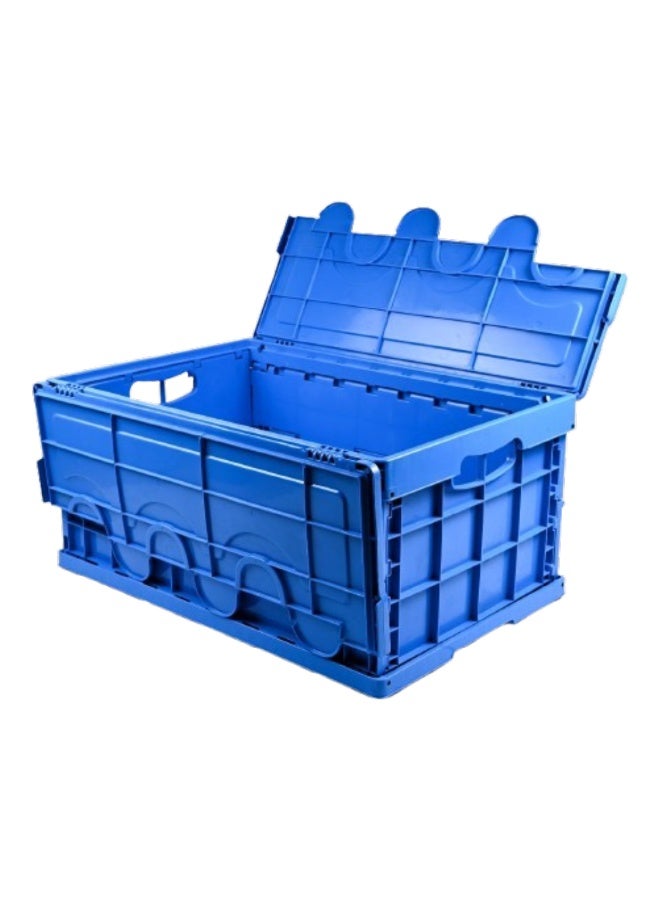 Ethic Solutions Foldable Closed Plastic Storage Crate Box 600 x 400 x 280 mm (±5mm) – Collapsible Folding Stackable Storage Basket with Reinforced Walls Handle and Anti-Slip Base for Food Transport Industrial and Home Storage  - Image 1