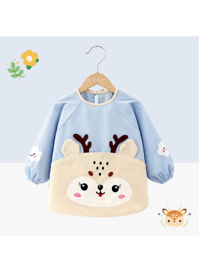 Light-up Extended Kidsren's Smock For Autumn And Winter Outer Wear Corduroy Baby Bib Baby Rice Pocket For Eating Waterproof And Anti-dirty