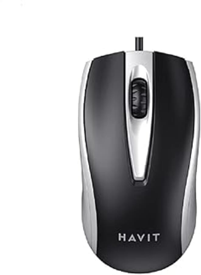 Havit MS871 1200 DPI Wired USB Mouse, Black/Grey