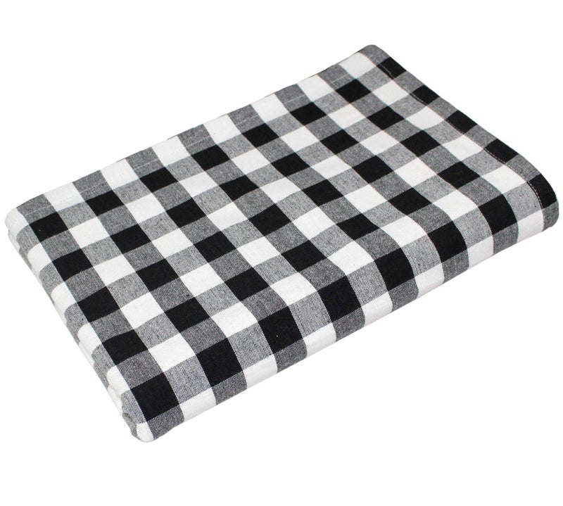 قطن كرافت Cotton Craft Contryside Classic Gingham Buffalo Check plaid tableoth- premium cotton- alloween Harvest Autumn Fall Holdgiving عيد الميلاد عيد الميلاد الاحتفال الاحتفال الاحتفالي- 60x102 أسود - Image 5