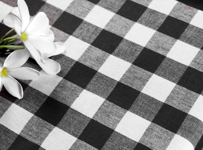 قطن كرافت Cotton Craft Contryside Classic Gingham Buffalo Check plaid tableoth- premium cotton- alloween Harvest Autumn Fall Holdgiving عيد الميلاد عيد الميلاد الاحتفال الاحتفال الاحتفالي- 60x102 أسود - Image 3
