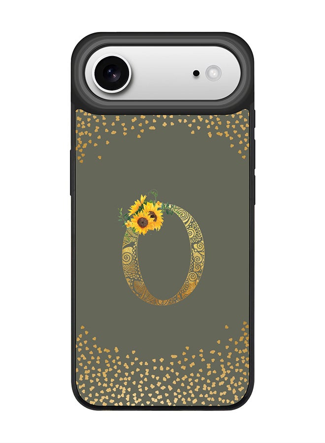 Stylizedd iPhone Air Case, [Compatible with MagSafe] Slim Magnetic cover Phone Case iPhone Air -Custom Floral Monogram - O  (Olive Green ) - Image 1
