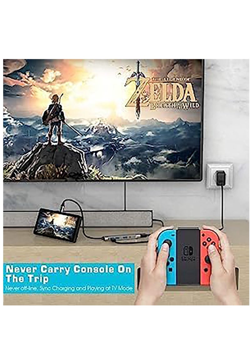 Excefore Switch Dock for Nintendo Switch/Switch OLED, Portable 4K HDMI Docking Station Replacement for Nintendo Switch Travel TV Docking Station with Full-Featured USB-C to USB-C Cable  - Image 2