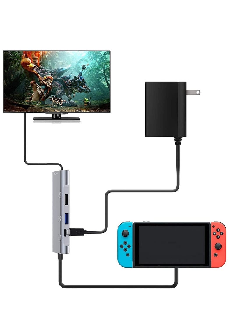 Excefore Switch Dock for Nintendo Switch/Switch OLED, Portable 4K HDMI Docking Station Replacement for Nintendo Switch Travel TV Docking Station with Full-Featured USB-C to USB-C Cable  - Image 3