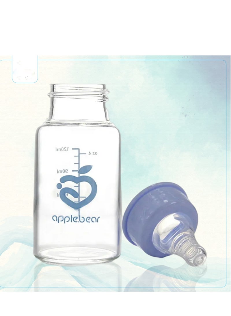 Bluejw - Flexible Silicone Wide Neck Glass Nursing Bottle Heat Resistant Baby Bottles - Image 1