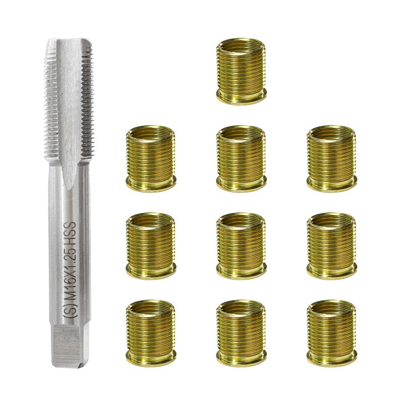 SHMZK 11 PCS Spark Plug Thread Repair Kit M14125 Inserts and M16125 Tap Spark Plug Rethreading Set Stainless Steel Thread Repair Tool Kit for Automotive Gasoline Engines Generators - Image 3