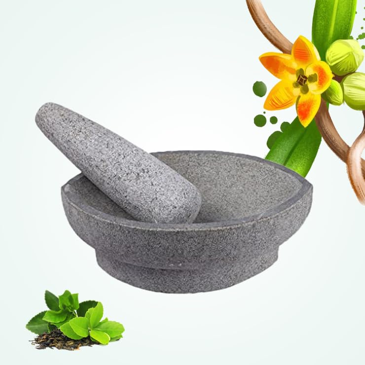 Village Decor Village Decor Black stone Mortar PestleNanni Kalvam Unpolished  - Image 5