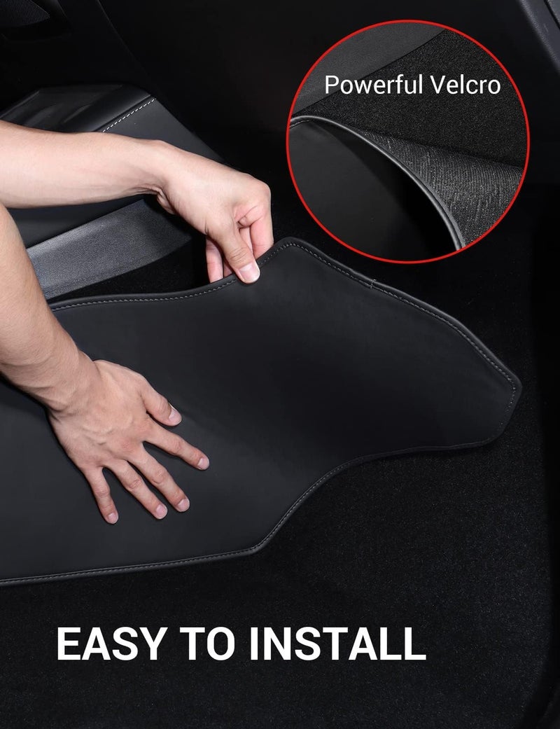 BASENOR 2025 Upgrade Center Console Side Anti-Kick Mats for Tesla Model Y 2020-2024 Waterproof & Dust Resistant Protector Cover Leather Pad Model Y Interior Accessories 2PCS - Image 5