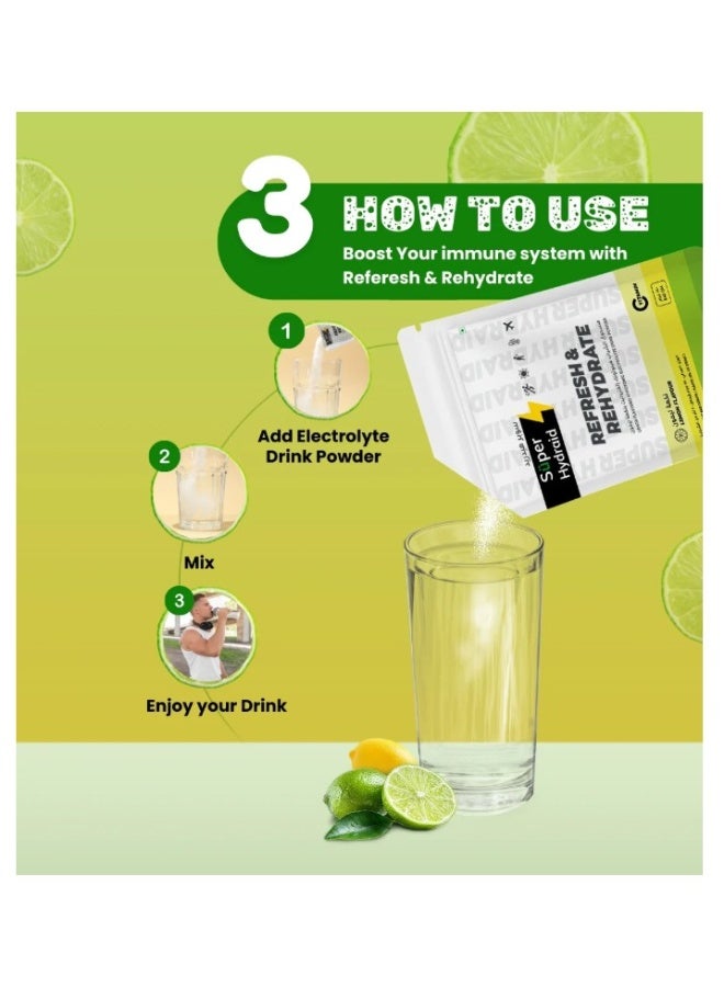 Super Hydraid Refresh & Rehydrate Lemon Flavoured Sachets 10 x 21g - Image 3