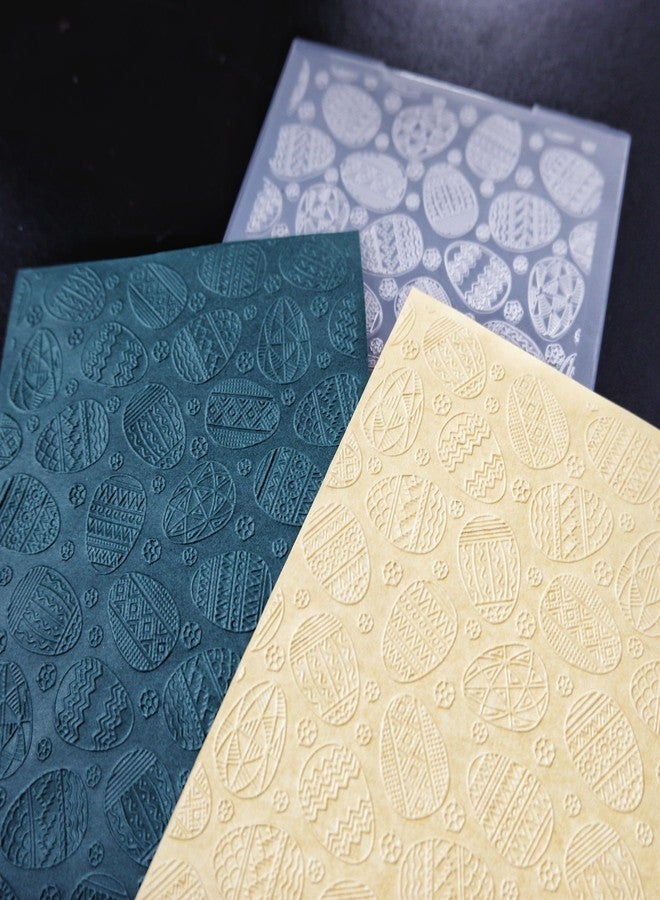 Arbuya Easter Eggs Background Plastic Embossing Folders for Card Making Spring Eggs Embossing Folder for Scrapbooking Pages Paper Crafting Clay Decoration - Image 5