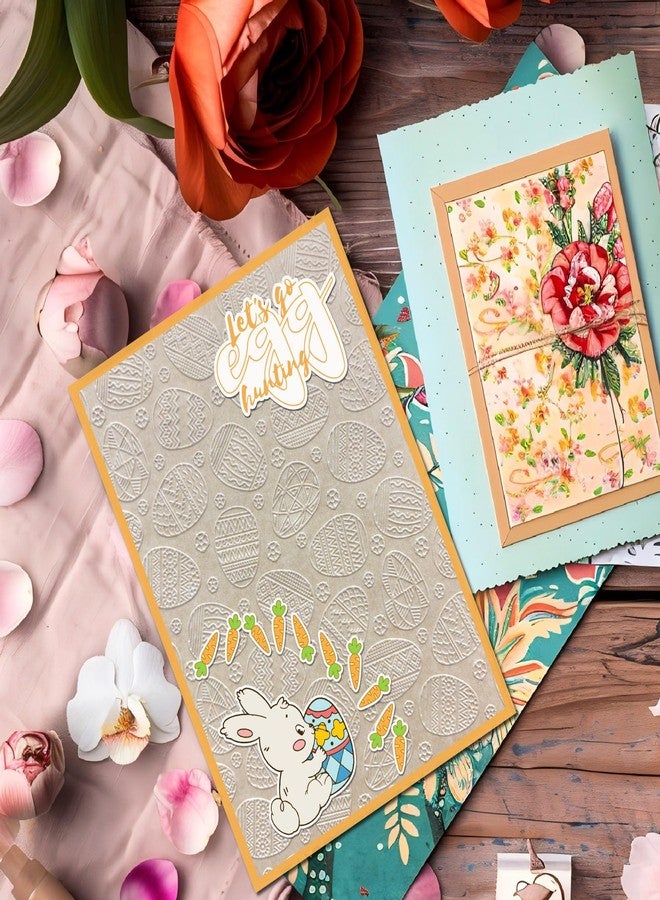 Arbuya Easter Eggs Background Plastic Embossing Folders for Card Making Spring Eggs Embossing Folder for Scrapbooking Pages Paper Crafting Clay Decoration - Image 2