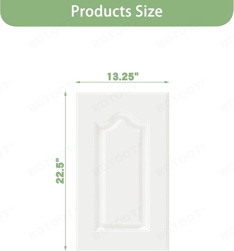 BOTOOT Built-in Cabinet Doors - Semicircular Cabinet Replacement Doors for Kitchen, Living Room, Bedroom, Bathroom and Other Scenarios - 22.5 Inch High (White, 13.25 Inches Wide) - Image 4