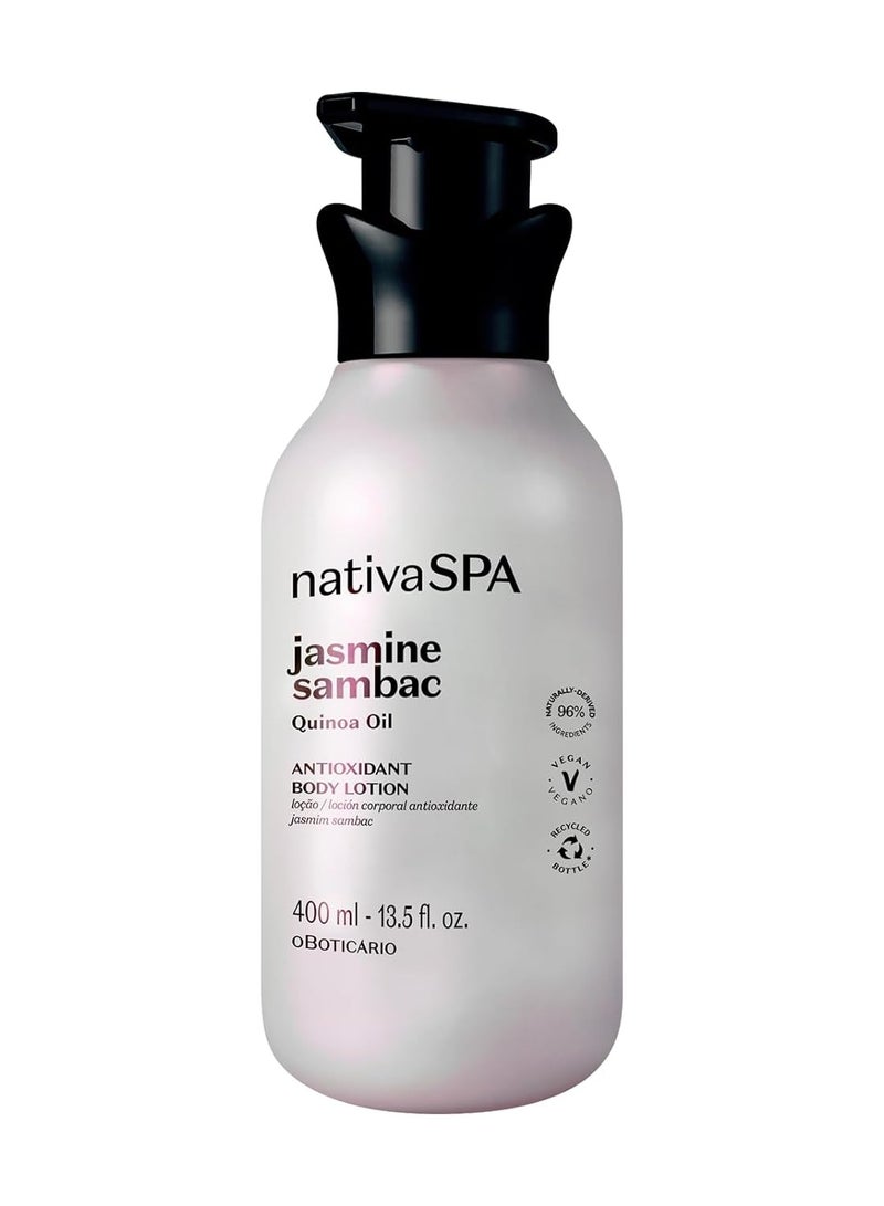 NATIVA SPA O BOTICÁRIO Nativa SPA by O Boticario Jasmin Sambac Anti-Stress Body Lotion, Fragranced Moisturizer Enriched with Purified Quinoa Drops to Boost Hydration, 13.5 Ounce (400ml) - Image 1