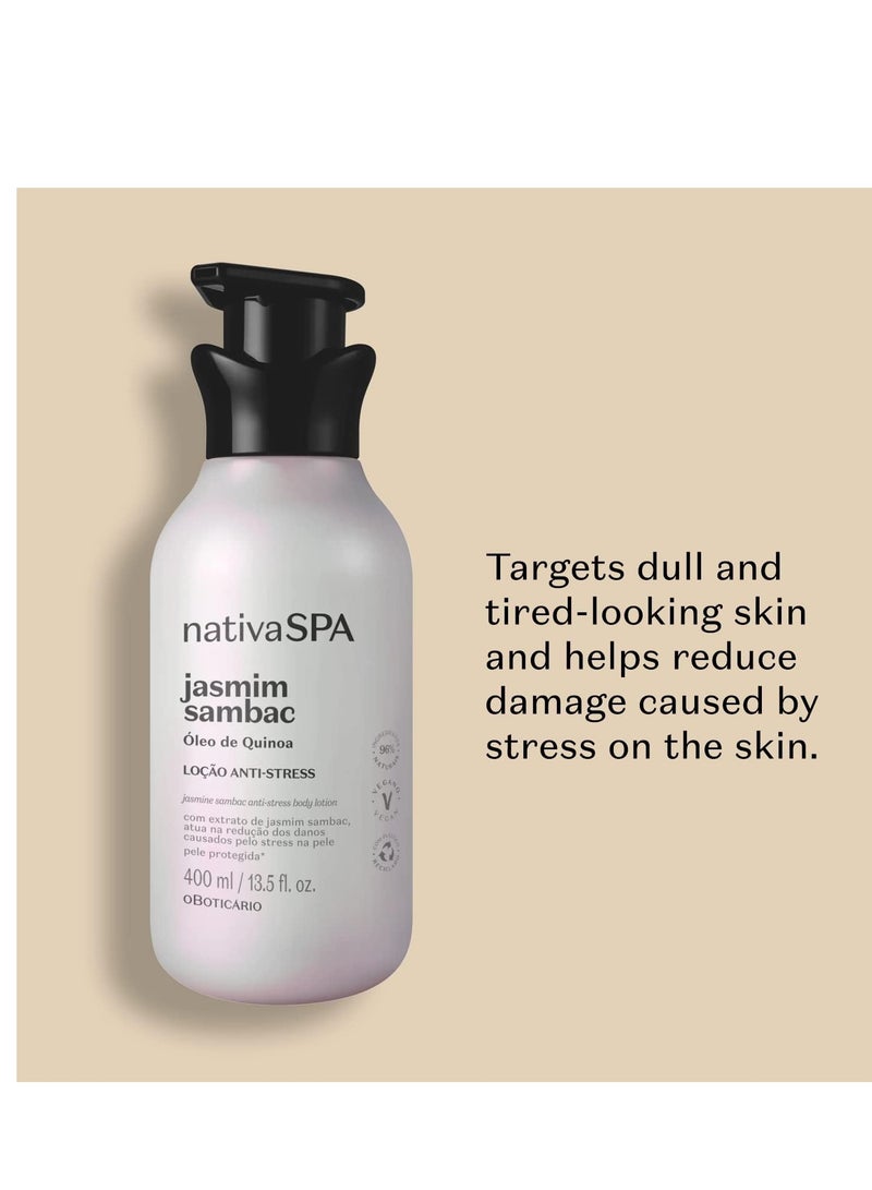 NATIVA SPA O BOTICÁRIO Nativa SPA by O Boticario Jasmin Sambac Anti-Stress Body Lotion, Fragranced Moisturizer Enriched with Purified Quinoa Drops to Boost Hydration, 13.5 Ounce (400ml) - Image 2