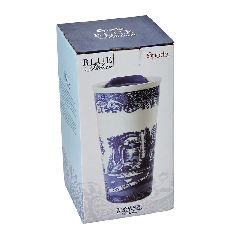 Spode Blue Italian Travel Mug | Made of Porcelain | Travel Tumbler for Coffee and Tea | Hot Water Cup | Dishwasher and Microwave Safe (12 oz) - Image 2