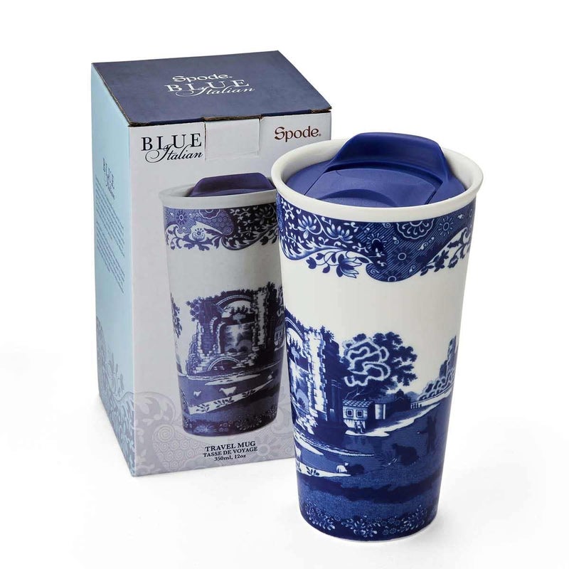 Spode Blue Italian Travel Mug | Made of Porcelain | Travel Tumbler for Coffee and Tea | Hot Water Cup | Dishwasher and Microwave Safe (12 oz) - Image 5