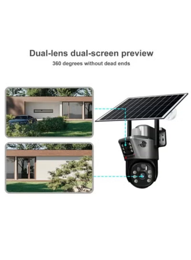 JAJEEK 4G Wireless Solar Security Camera with Dual Lens & Dual Screen – Battery-Powered Outdoor CCTV Camera with Motion Detection, Night Vision, Auto Tracking & Real-Time Alerts – Weatherproof Smart Surveillance with Remote Monitoring via Mobile App - Image 3