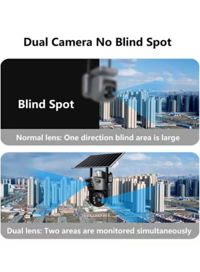JAJEEK 4G Wireless Solar Security Camera with Dual Lens & Dual Screen – Battery-Powered Outdoor CCTV Camera with Motion Detection, Night Vision, Auto Tracking & Real-Time Alerts – Weatherproof Smart Surveillance with Remote Monitoring via Mobile App - Image 4