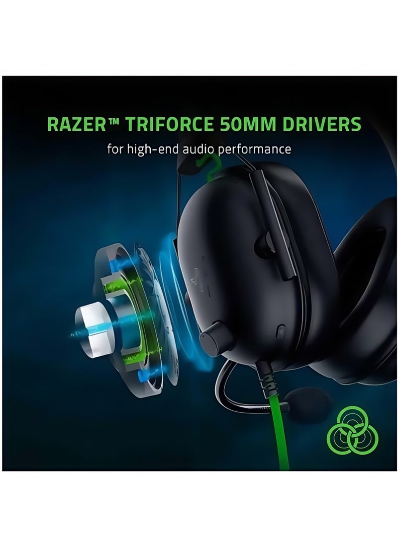 ريزر بلاكشارك V2 X Gaming Headset: 7-1 Surround Sound، 50mm Drivers، Memory Foam Cushion، من البتروكيماويات، (بي إس 4)، PS5، سويتش، إكس بوكس ون)، إكس بوكس Series । ق X موبايل، 3.5 ملم أوديو جاك، كلاسيتش بلاك - Image 2