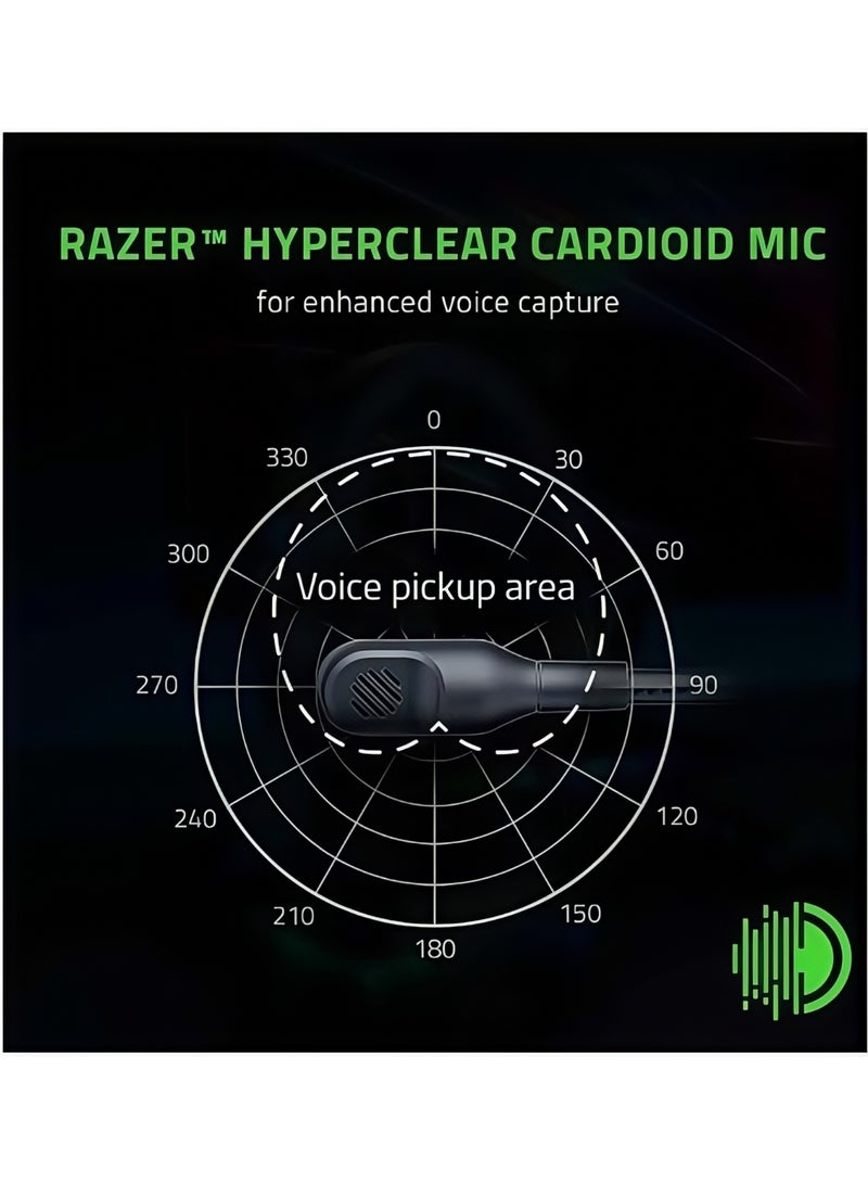 ريزر بلاكشارك V2 X Gaming Headset: 7-1 Surround Sound، 50mm Drivers، Memory Foam Cushion، من البتروكيماويات، (بي إس 4)، PS5، سويتش، إكس بوكس ون)، إكس بوكس Series । ق X موبايل، 3.5 ملم أوديو جاك، كلاسيتش بلاك - Image 3