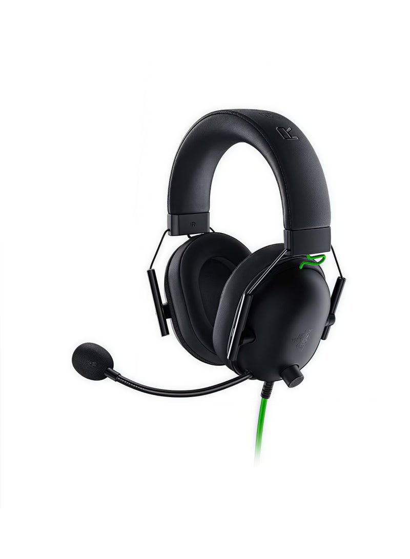 ريزر بلاكشارك V2 X Gaming Headset: 7-1 Surround Sound، 50mm Drivers، Memory Foam Cushion، من البتروكيماويات، (بي إس 4)، PS5، سويتش، إكس بوكس ون)، إكس بوكس Series । ق X موبايل، 3.5 ملم أوديو جاك، كلاسيتش بلاك - Image 1