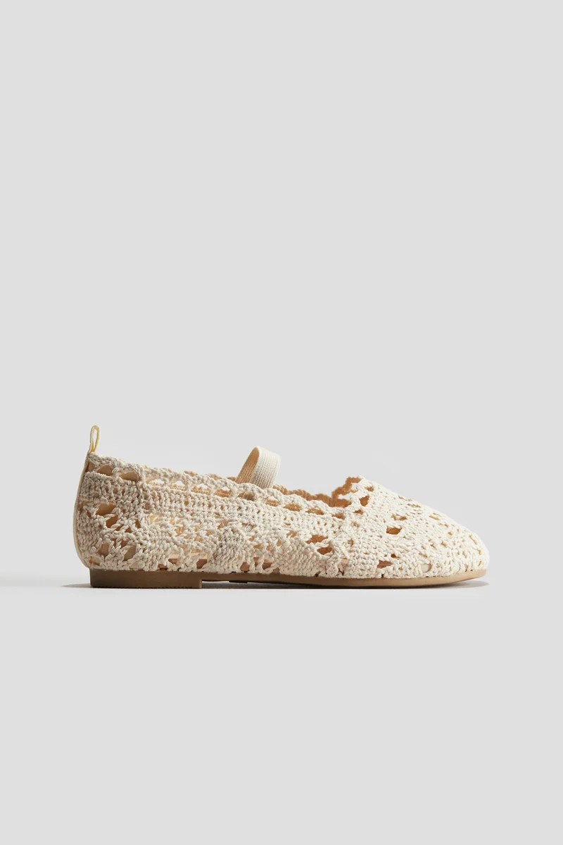اتش اند ام Crochet-look ballet pumps