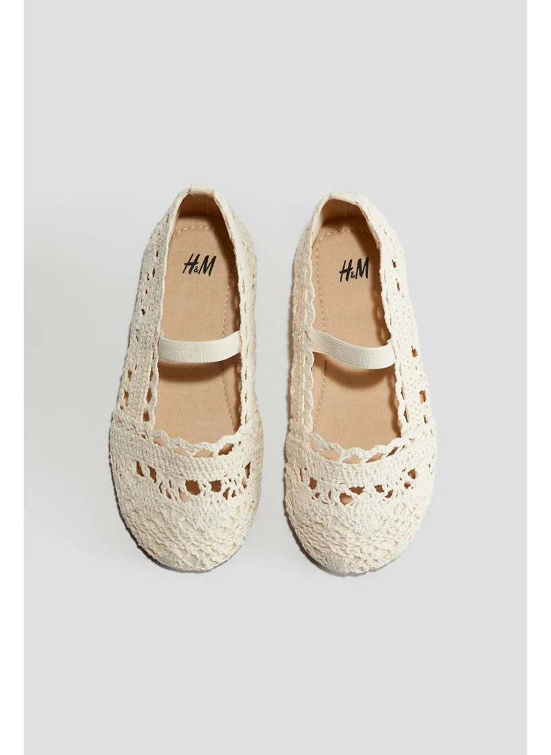 اتش اند ام Crochet-look ballet pumps