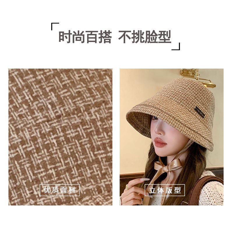 Fedora Hat Women Autumn Winter Plaid  Painter Hat - Image 4