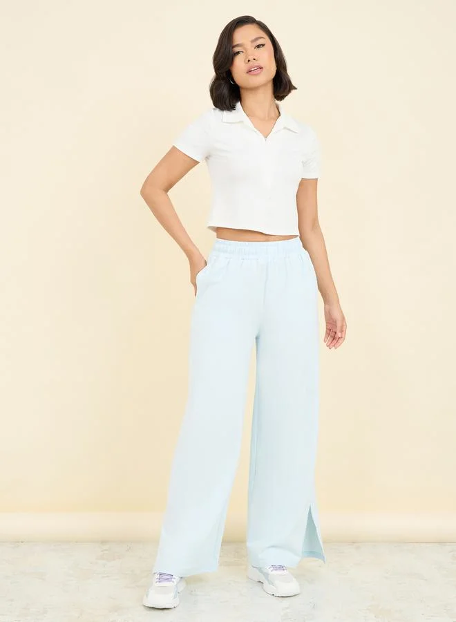 Styli High Rise Side Slit Hem Jogger