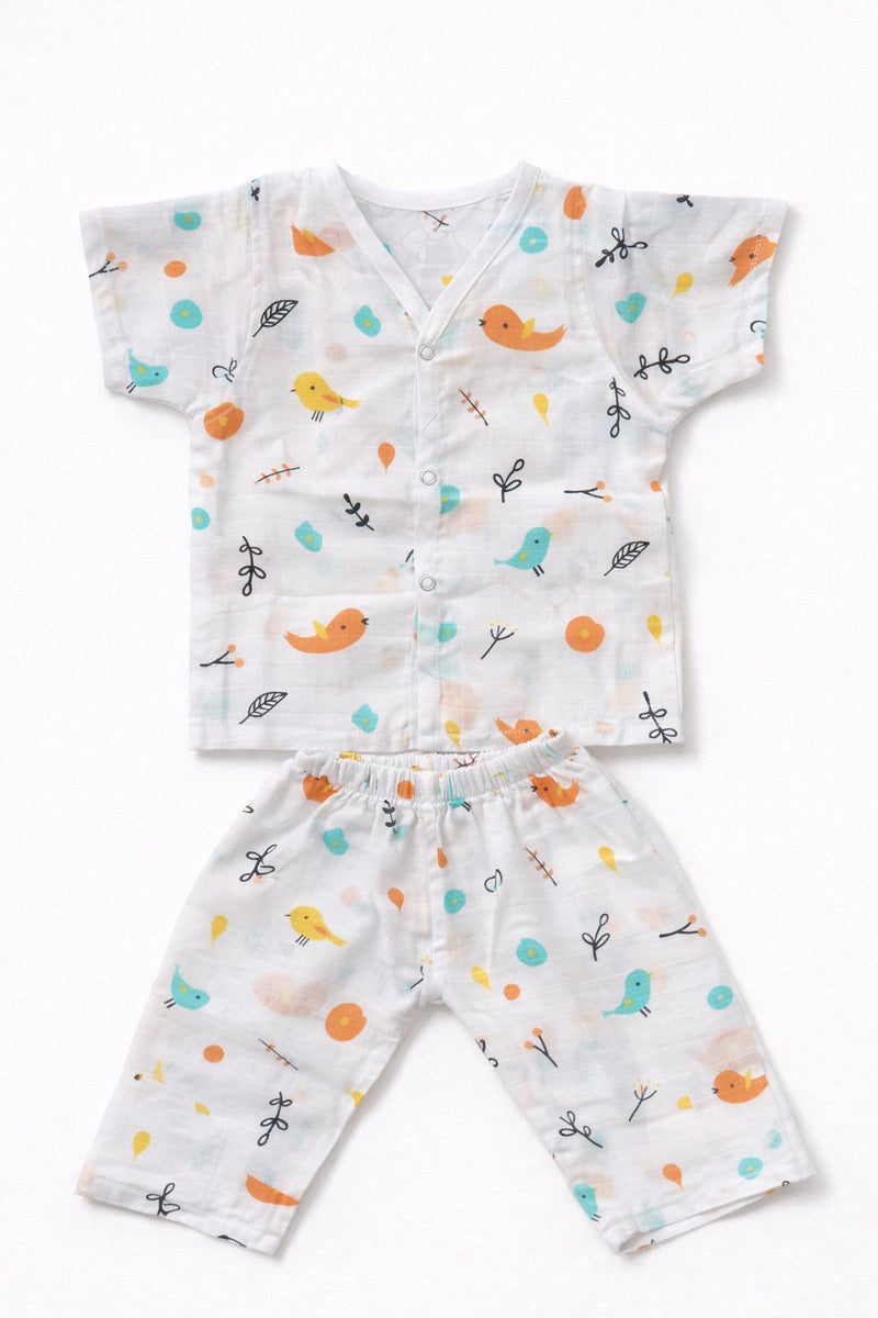 Pack of 5 - Baby Muslin Night Suit Set - Half Sleeve Shirt & Pajama, Soft Cotton Breathable Sleepwear - (6-9 Months) - Image 3