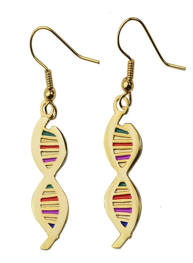 EvolveFISH DNA with Color Earrings - [Gold][1" Tall] - Image 1