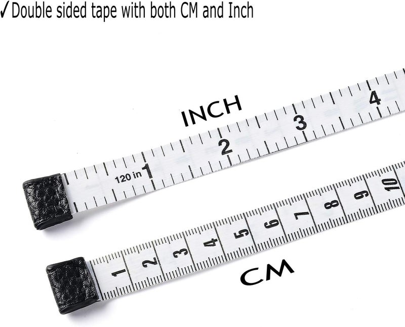 Z_جوده وثقه 3m/120 Tape Measure Body Measuring Tape for Body Cloth Tape Measure for Sewing Fabric Tailors Medical Measurements Tape Dual Sided Sewing Cloth Tailor Craft Ruler Retractable (Black, 1 Pack) - Image 2