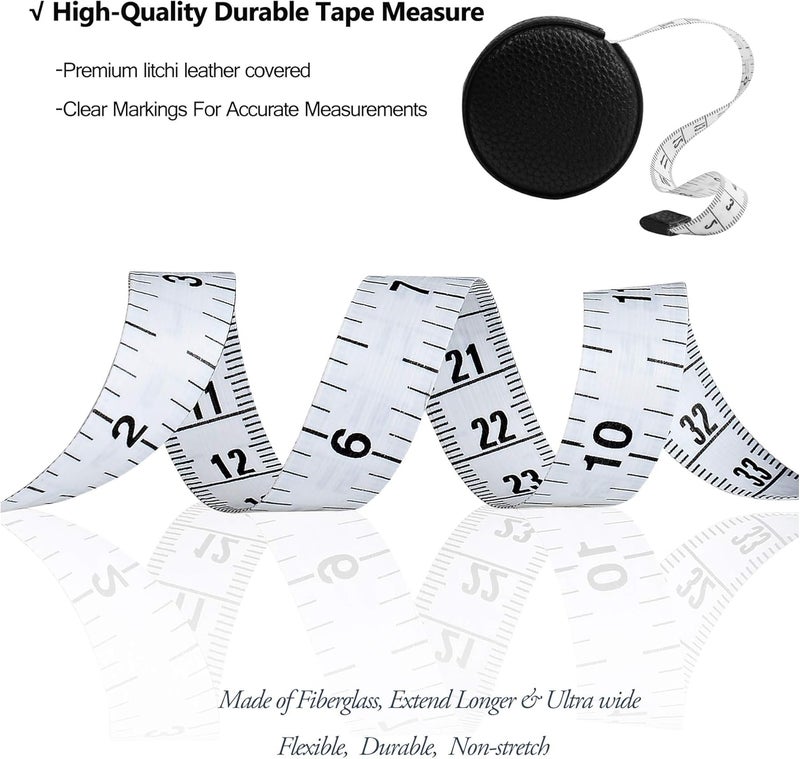 Z_جوده وثقه 3m/120 Tape Measure Body Measuring Tape for Body Cloth Tape Measure for Sewing Fabric Tailors Medical Measurements Tape Dual Sided Sewing Cloth Tailor Craft Ruler Retractable (Black, 1 Pack) - Image 4
