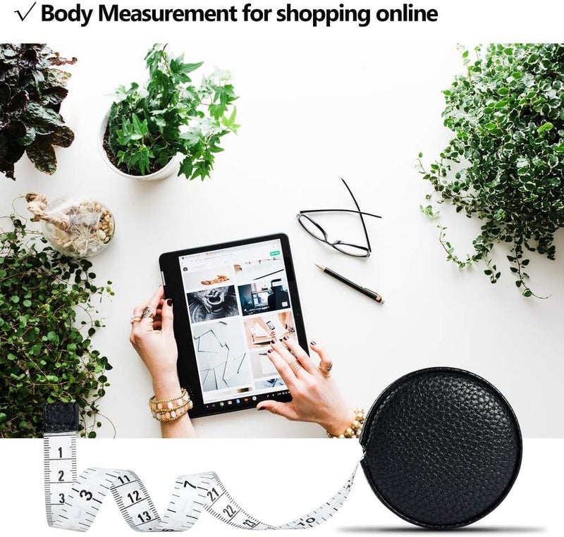 Z_جوده وثقه 3m/120 Tape Measure Body Measuring Tape for Body Cloth Tape Measure for Sewing Fabric Tailors Medical Measurements Tape Dual Sided Sewing Cloth Tailor Craft Ruler Retractable (Black, 1 Pack) - Image 5