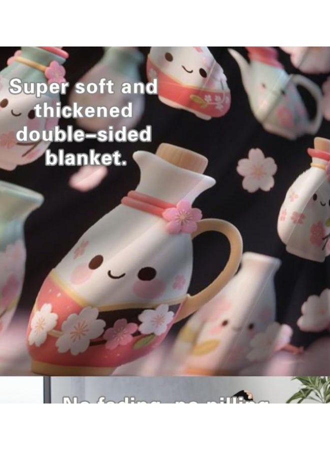 عام بطانية رقيقة من الفانيلا (حرارة ومريحة، ومناسبة للنوم واستخدام اللعبة والغبار والرمل) 150 سم * 200 سم - 130 - Image 5