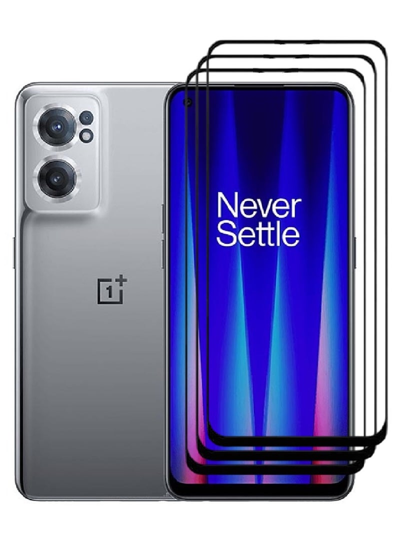 AINA 3 Pieces Tempered Glass Screen Protector 5D Designed For OnePlus Nord CE 2 5G Full Glue Edge to Edge Full Screen Coverage And Bubble Free - Image 1