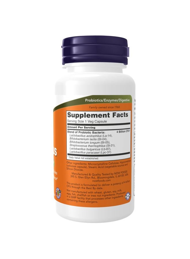 now Supplements, Acidophilus 4X6, 4 Billion Potency with 6 Probiotic Strains, Strain Verified, 120 Veg Capsules - Image 2