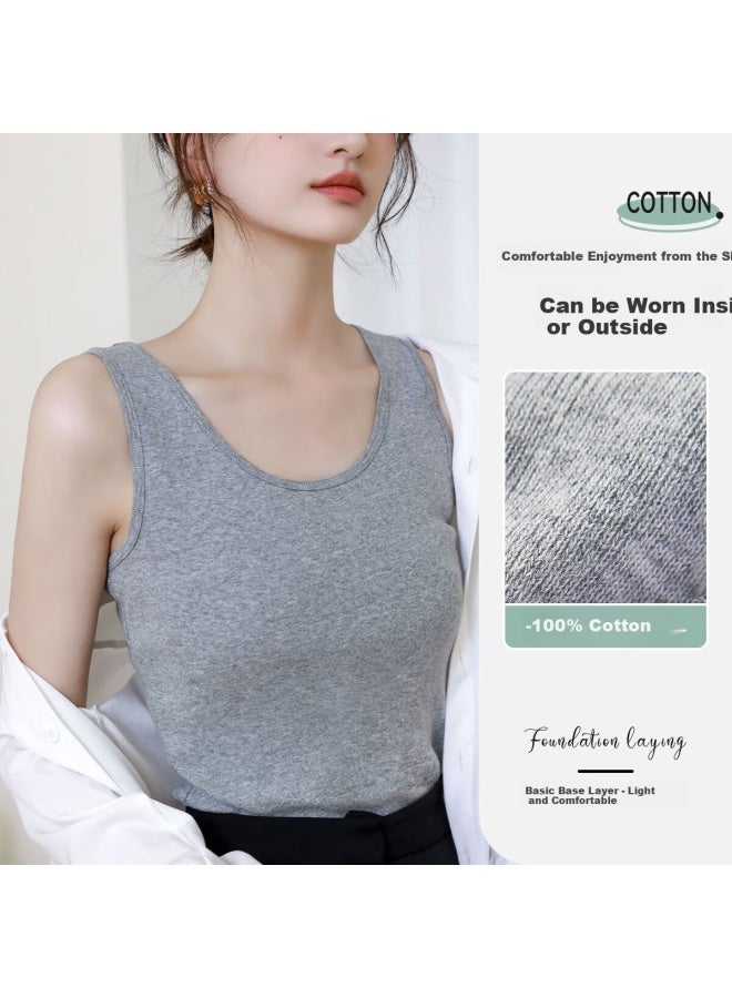 Your Sun Yi Er Shuang Women's Cotton Camisole Spring And Summer Inner And Outer Thin Backless Anti-light Top - Image 3