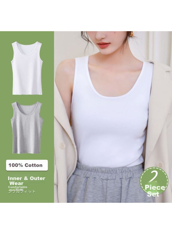 Your Sun Yi Er Shuang Women's Cotton Camisole Spring And Summer Inner And Outer Thin Backless Anti-light Top - Image 2