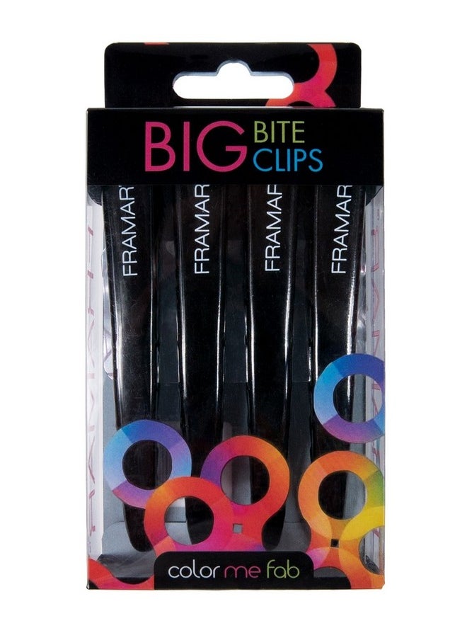framar Black Big Bite Clips Set Of 4 Professional Hair Clips Hair Clips For Styling Clips For Hair Metal Hair Clips Extra Grip & Durable  - Image 3