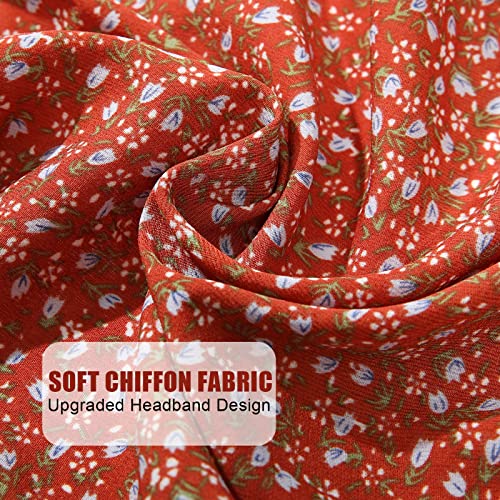 Molans Chiffon Scarf Bandana - Floral Hair Kerchief Print Scarves for Women - Image 4