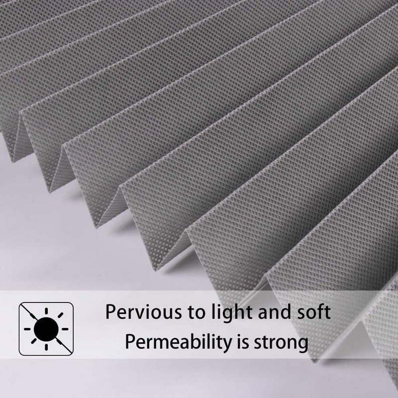 LUCKUP 2 Pack Cordless Light Filtering Pleated Fabric Shade,Easy to Cut and Install, with 4 Clips (36"x72"- 2 Pack, Grey) - Image 3